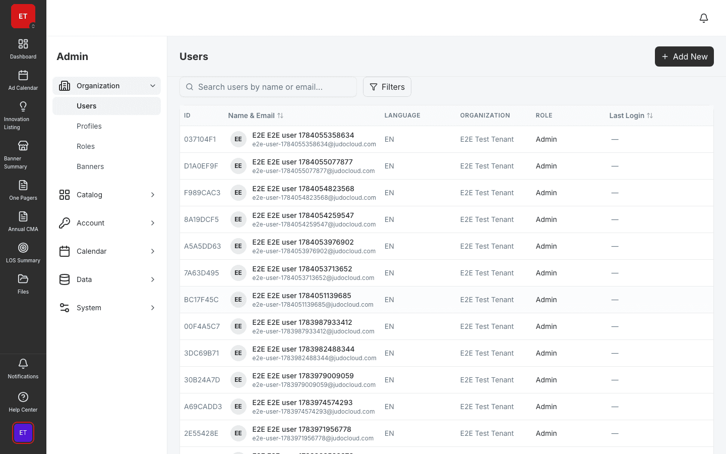 Admin & Integrations screenshot