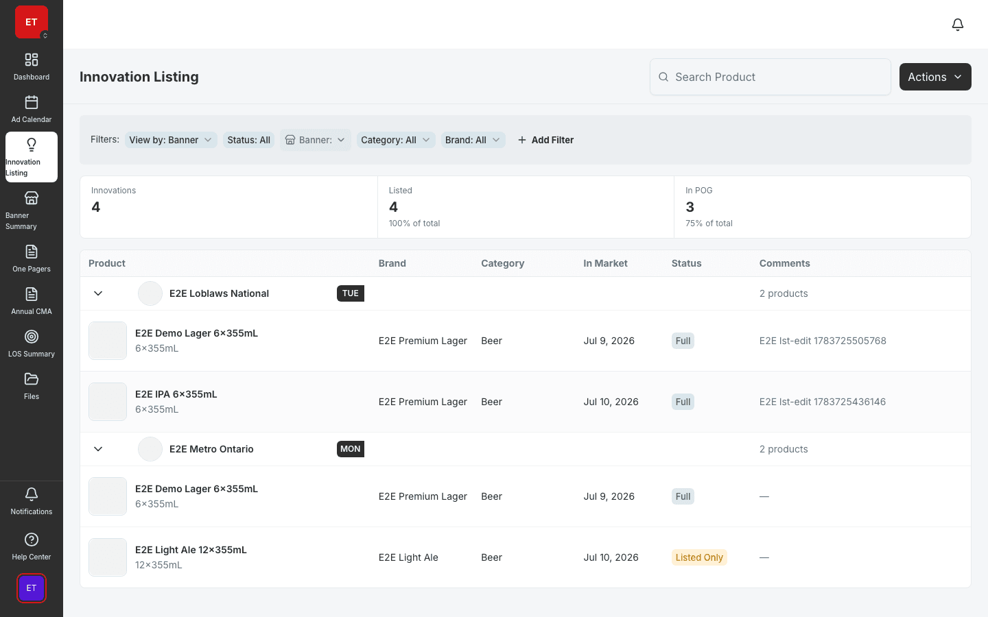 Innovation Pipeline screenshot