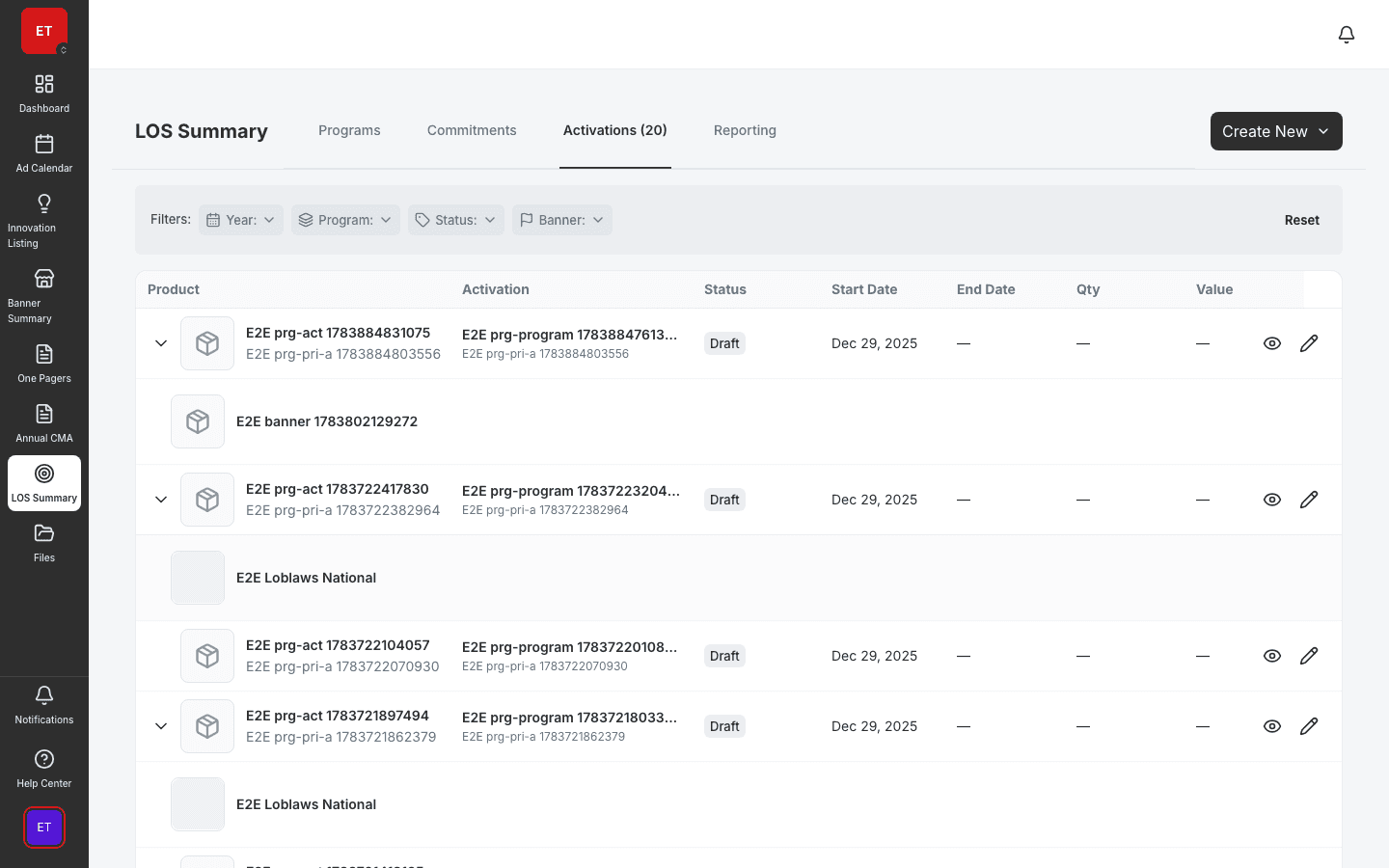 Activations screenshot