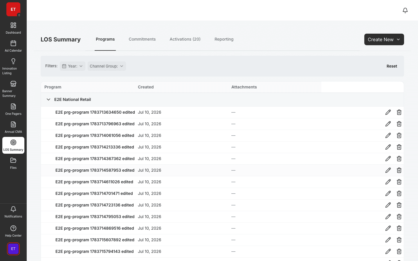 LOS Programs screenshot
