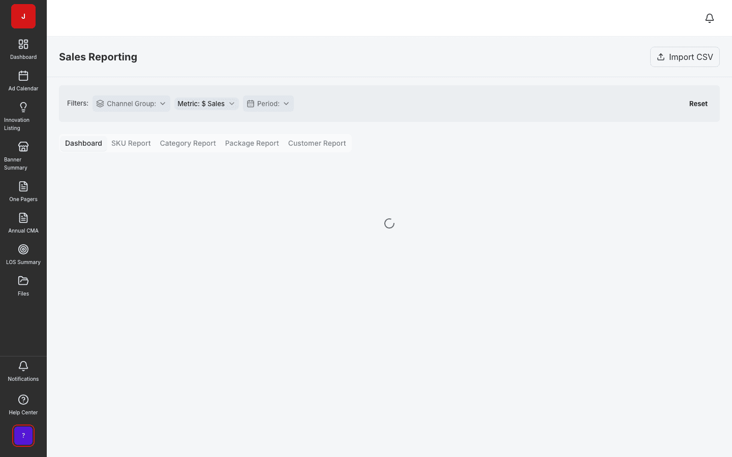 Sales Reporting screenshot